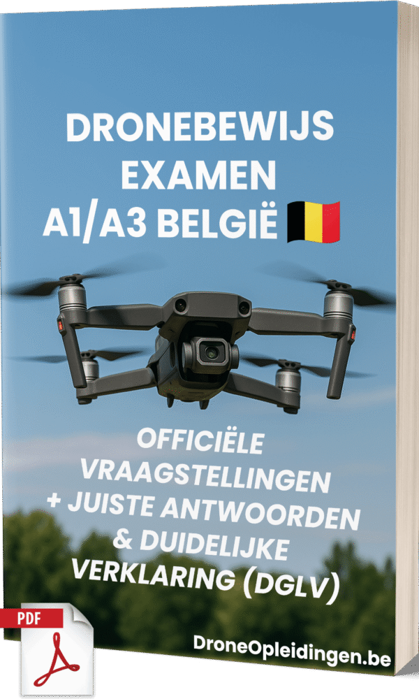 Dronebewijs Examen A1/A3 België - Officiële Vraagstellingen, Juiste Antwoorden en Duidelijke Verklaring (DGLV)