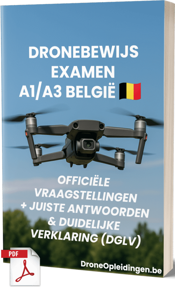 Dronebewijs Examen A1/A3 België - Officiële Vraagstellingen, Juiste Antwoorden en Duidelijke Verklaring (DGLV)