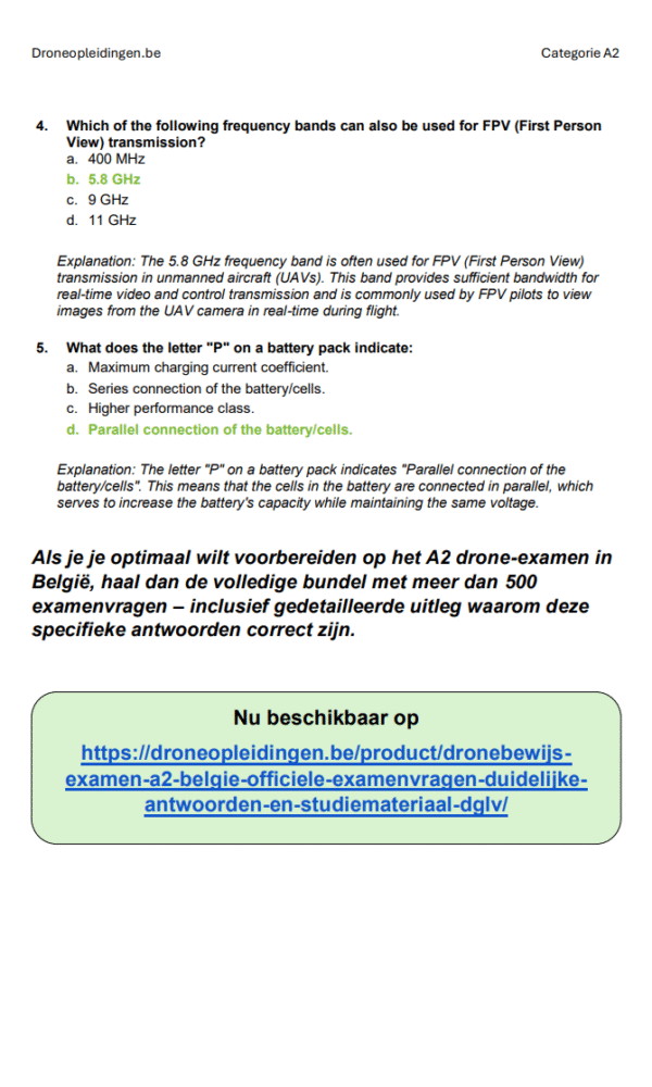Dronebewijs A2-examen België – Verdiepte theorie, compleet studiemateriaal en 500+ examengerichte vragen en antwoorden - Afbeelding 6