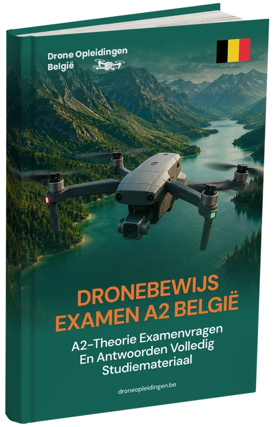 Dronebewijs A2-examen België – Verdiepte theorie, compleet studiemateriaal en 500+ examengerichte vragen en antwoorden